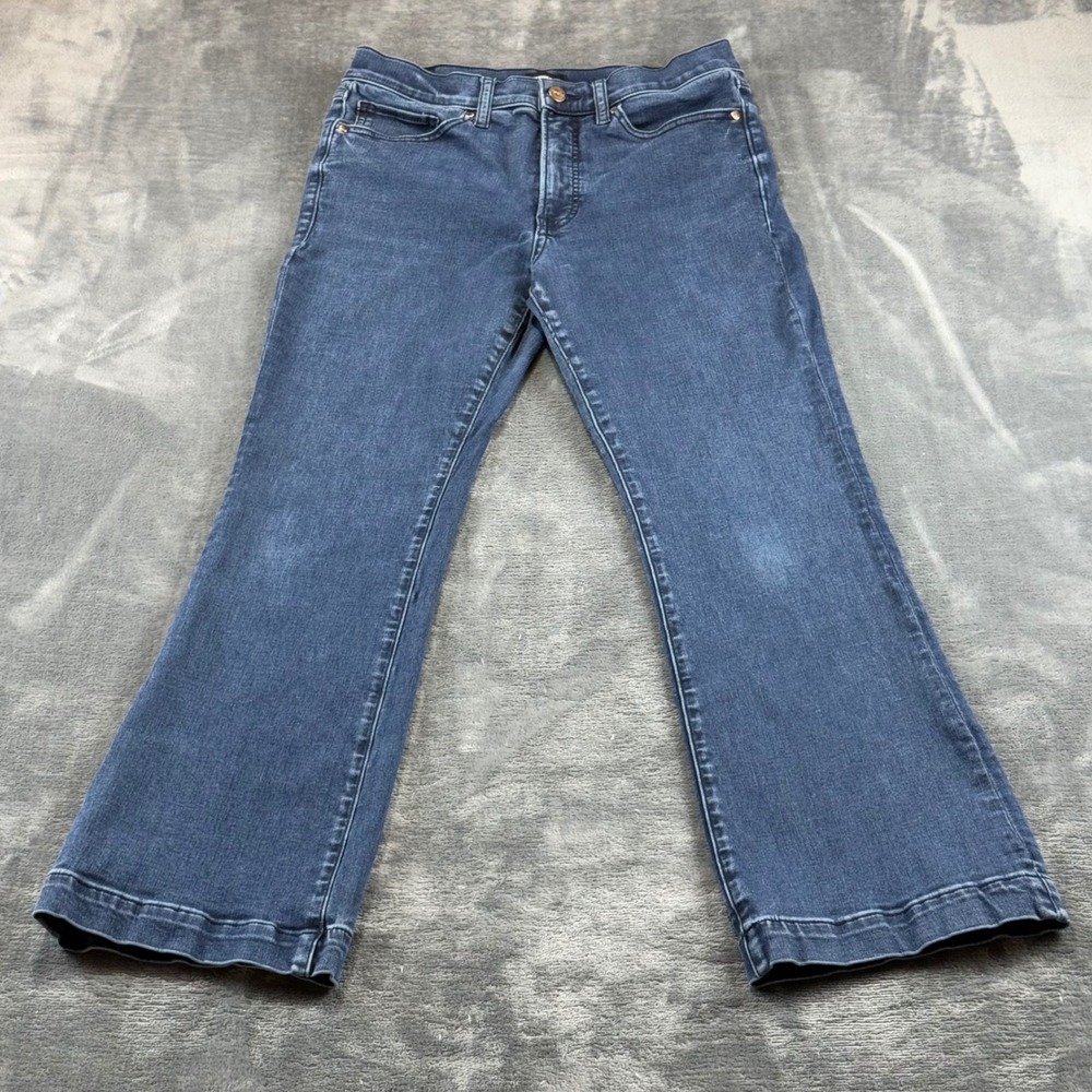 Express Womens Mid Rise Bootcut Jeans Dark Wash Blue Denim Size 10S